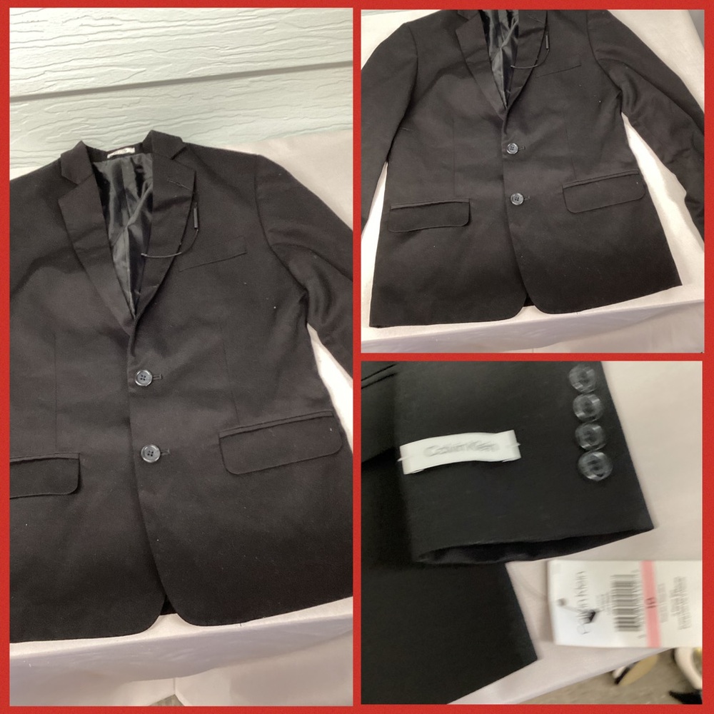 Calvin Klein Collection Black Two-Button Kids Blazer.48 - Picture 3 of 3